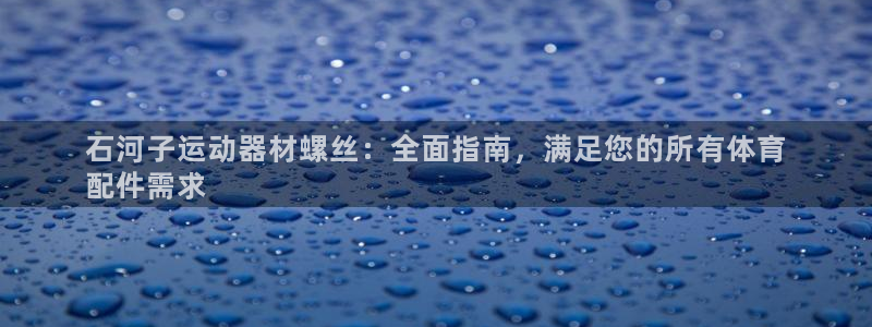 海南意昂体育3：石河子运动器材螺丝：全面指南，满足您