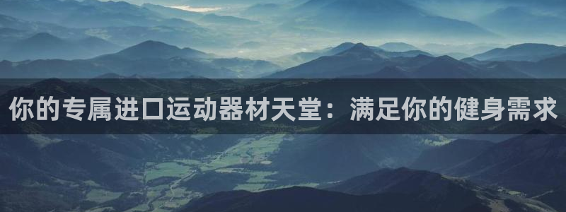 意昂平台体育：你的专属进口运动器材天堂：满足你的健身
