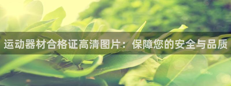 意昂3科技：运动器材合格证高清图片：保障您的安全与品